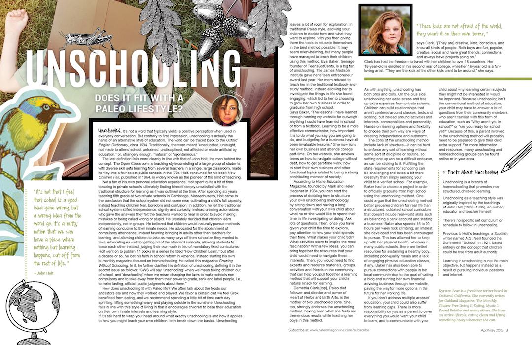 paleo magazine design-unschooling